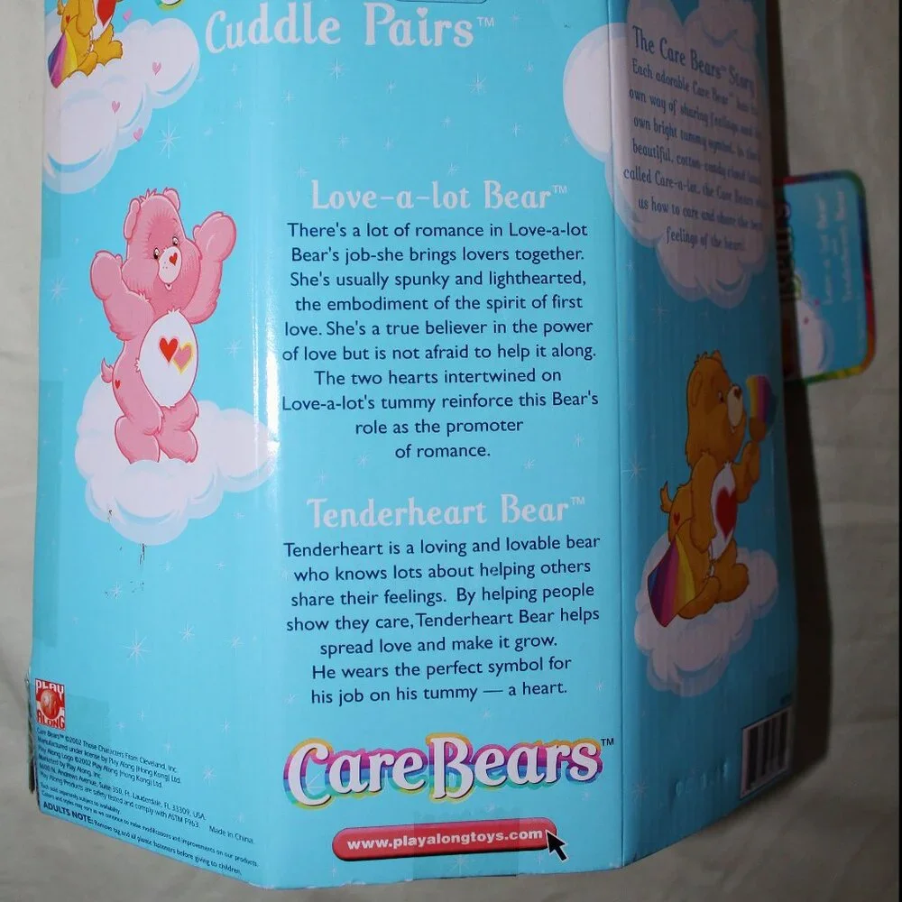 Care Bears Cuddle Pairs Love-a-Lot & Tenderheart 2002 NEW IN BOX vintage plush